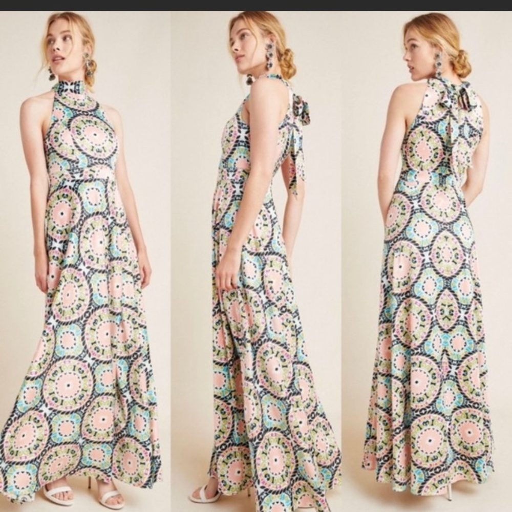 Anthropologie Nicole Miller Serena Halter Maxi NEW